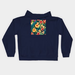 Petal Whispers: A Tapestry of Blooming Elegance Kids Hoodie